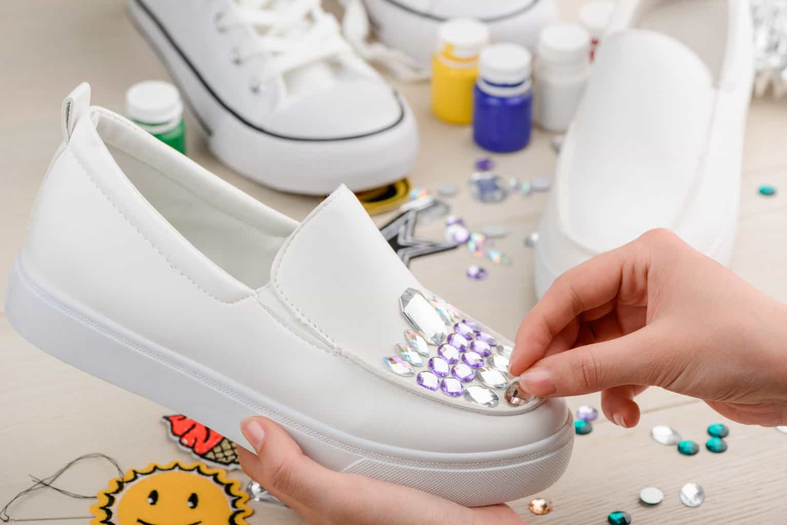 DIY shoe decorating