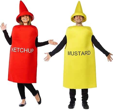 Ketchup and Mustard Costume - Halloween Couples Costumes for Adults - Mascot Costume - Food Costumes by Tigerdoe