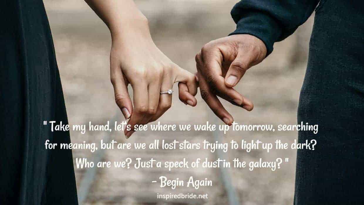 A wedding quote from the Begin Again movie.