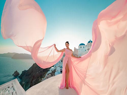 light pink maxi flying dress