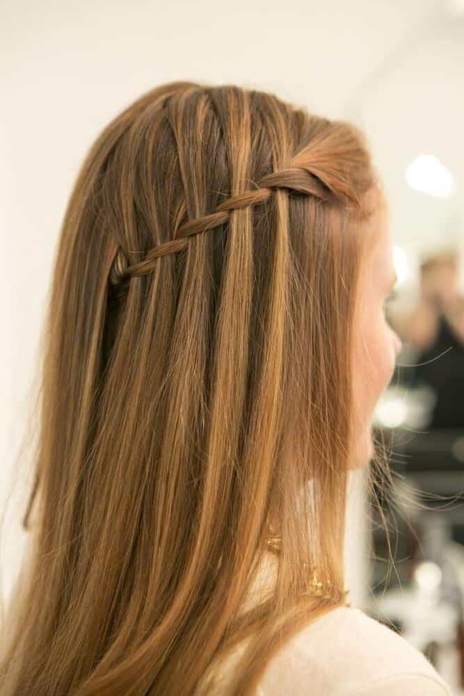 Waterfall braid wedding hairstyles tutorial