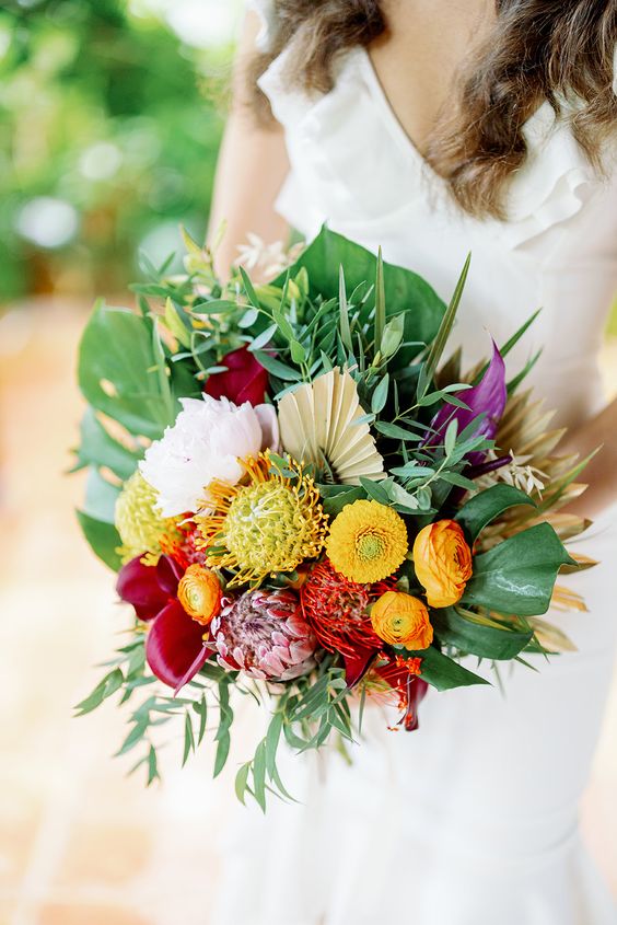 Bride holding a wedding bouquet