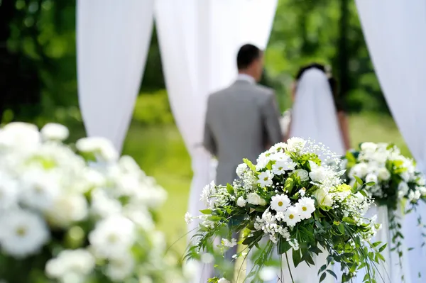 White flowers wedding decorations.