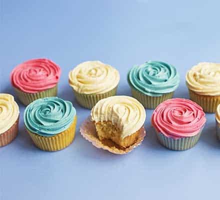 A selection of iced cupcakes